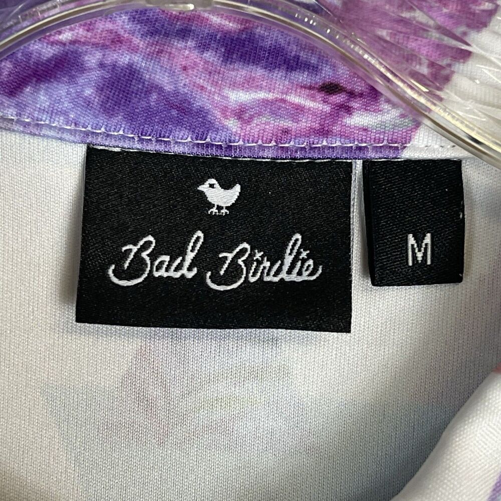 Bad Birdie Polo Shirt Mens Medium Multicolor Golf Preppy Performance Geometric - Picture 5 of 10